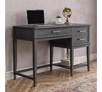 wantagh wooden lift top laptop desk with 2 drawers in black