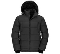 Wantdo Men's Hooded Winter Warm Jacket Water Resistant Outdoor Jacket Quilted Cotton Padding Coat Windproof Outerwear Jackets Dark Grey XL