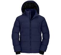 Wantdo Men's Hooded Winter Warm Jacket Water Resistant Outdoor Jacket Quilted Cotton Padding Coat Windproof Outerwear Jackets Navy S