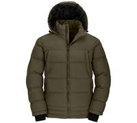 Wantdo Men's Hooded Winter Warm Jacket Water Resistant Outdoor Jacket Quilted Cotton Padding Coat Windproof Outerwear Jackets Army Green L