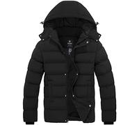 Wantdo Men's Winter Outdoor Thick Cotton Hooded Puffer Parka | Padded, Thickened, Warm, Lightweight, Stand collar, Windproof, Waterproof, Extreme cold, Hiking, Daily wear