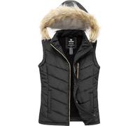 Wantdo Women's Body Warmer Gilets with Removable hood Spring Outdoor Gilets Windproof Sleeveless Vest Water Resistant Gilets Black L
