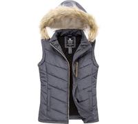 Wantdo Women's Body Warmer with Removable Hood Spring Outdoor Windproof Sleeveless Vest Water Resistant Dark Gray M