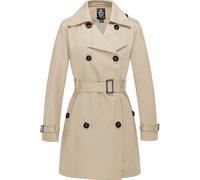 Wantdo Women's Double-Breasted Waterproof Trench Coat Windproof Lightweight Outerwear Coats Belted Shoulder Epaulets Slim Fit Jackets Khaki 14