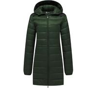 Wantdo Women's Hooded Jackets Packable Lightweight Down Jacket Windproof Long Warm Puffer Coats Winter Outdoor Insulated Travel Jackets Green XXL