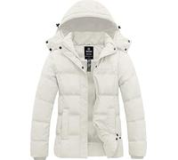 Wantdo Women's Winter Warm Jacket Hooded Winter Coat Quilted Thicken Puffer Jacket with Removable Hood Yellow M
