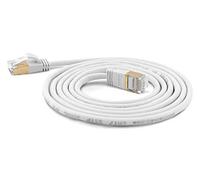 wantecWire Extra Thin Patch Cable CAT.7 Cable CAT.6 Connector SSTP Shielded Length 0.2 m White