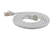 wantecWire Extra Thin Patch Cable CAT.7 Cable CAT.6 Connector SSTP Shielded Length 0.25 m Grey