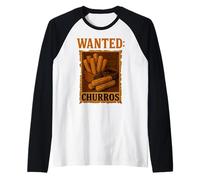 Wanted Churros Funny Food Churro Lover Raglan Baseball Tee