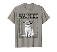 Wanted Cowboy Cat Vintage Western Country Cowgirl Funny Cat T-Shirt