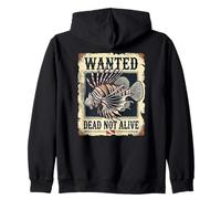 Wanted Dead Not Alive - Lionfish Funny Scuba Diving Zip Hoodie