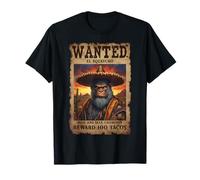 Wanted El Squatcho Reward 100 Tacos Hide and Seek Bigfoot T-Shirt
