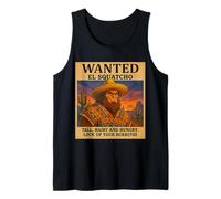 Wanted El Squatcho Wild West Sasquatch Funny Bigfoot Tank Top