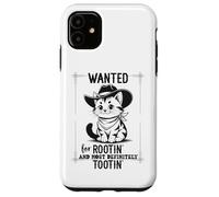 Wanted for Rootin Most Definitely Tootin Cowboy Cat Farting Case for iPhone 11