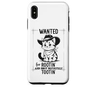Wanted for Rootin Most Definitely Tootin Cowboy Cat Farting Case for iPhone XS Max