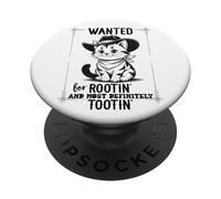 Wanted for Rootin Most Definitely Tootin Cowboy Cat Farting PopSockets Adhesive PopGrip