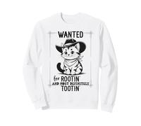 Wanted for Rootin Most Definitely Tootin Cowboy Cat Farting Sweatshirt