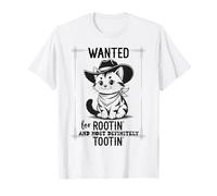 Wanted for Rootin Most Definitely Tootin Cowboy Cat Farting T-Shirt