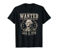 Wanted for Treason Funny 4th of July George Washington Value Graphic T-Shirt