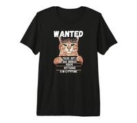 Wanted Kitty.Bad for Bad Cattitude, Cat Lover Valentine Premium T-Shirt