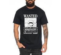Wanted Luffy Men's T-Shirt Straw Hat Luffy Zoro One Monkey D. Pirate Ace Piece Goku Anime Luffy, black, 3XL