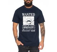 Wanted Luffy Men's T-Shirt Straw Hat Luffy Zoro One Monkey D. Pirate Ace Piece Goku Anime Luffy, darkblue, 3XL