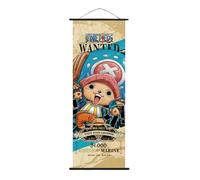 Wanted One Strawhat Crew Piece Anime Wall Scroll, Japanese Version Wanted Posters Collection, Decorative Art Print with Hanging Accessories, 27.5" L x 9.8" W (Chopper)