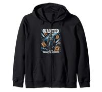Wanted outlaw drifting past space posters and comets Zip Hoodie