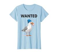 Wanted Seagull with Ice Cream Cone T-Shirt, Women, Baby Blue, Large