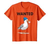 Wanted Seagull with Ice Cream Cone T-Shirt, Youth, Orange, Large