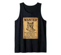 Wanted Spooky Cat Spirit Spectral Marks Poster Tank Top