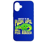 Wanted To Do Push ups Fell Asleep Funny Fitness Dinosaur Case for iPhone 16 Plus