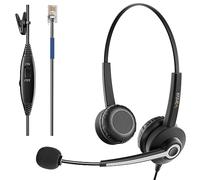 Wantek Corded phone Headset with Noise Cancelling Microphone,RJ9 Wired Telephone Headset for Landline Phones,Compatible with Plantronics&Cisco,Call Centre,Office,Home Use