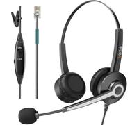 Wantek Corded Telephone Headset Mono w/Noise Canceling Mic for Avaya Aastra Allworx Adtran Alcatel Lucent AltiGen Comdial Digium Gigaset InterTel Mitel Plantronics MiVoice Landline Deskphones(F681RJ1)