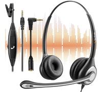 Wantek Headphone with Microphone 3.5mm, Wired Headset with Mic Noise Cancelling Phone PC Computer Headphones 3.5mm Jack for Home Call Center Office