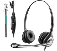 Wantek Wired Telephone Headsets with Noise Canceling Mic for AVAYA Aastra Allworx Adtran Alcatel Lucent AltiGen Comdial Digium Gigaset InterTel Mitel Plantroniccs MiVoice Landline Deskphones