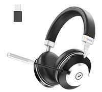 Wantek Wireless Headset, Bluetooth Headset with Microphone Noise-Canceling, On Ear Headphones for PC Laptop Tablet, Office Teams Zoom Skype, Dual Connection