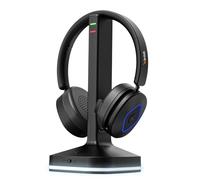 Wantek Wireless Headset, Bluetooth Headset With Microphone Noise Canceling & USB Dongle, On Ear Headset with Charging Dock & 50hrs Working Time for Computer/Mobile Phones/Ms Teams/Skype/Office