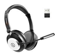 Wantek Wireless Headset with Mic for Work, Bluetooth Headset with Microphone AI Noise Cancelling, Wireless Headset for Work