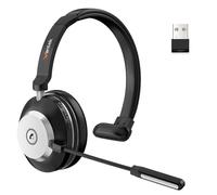 Wantek Wireless Headset with Mic - USB & Bluetooth AI Noise Cancelling Mute Button 50-Hour Battery Life Working Time On-Ear Headset Adjustable Microphone for Home/Office/Car