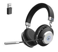 Wantek Wireless Headset with Microphone | Noise Cancelling Headphones | USB Dongle PC Bluetooth Headsets | 50H Playtime | Dual Connect for Laptop/Zoom/MS Teams/Skype | Handsfree Office Headphone