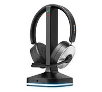 Wantek Wireless Headset with Microphone, On Ear Headphones for PC Laptop Tablet, Office Teams Zoom Skype, Dual Connection