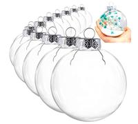 WANTELFOR Clear Plastic Ornament Balls,DIY Fillable Christmas Ornaments Balls,Clear Plastic Ornaments for Crafts Fillable - 12 PCS (3.15 inch)