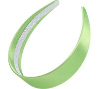 WantGor 1.6 Inch Wide Headbands Silk Satin Plain Headband for Women, Non Slip Solid Hair Bands Hair Accessories Cosplay DIY Holiday Head Band (Green, Large)
