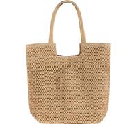 WantGor Straw Beach Bags, Women Summer Woven Tote Bag Large Boho Shoulder Handbags Casual Travel Beach Bag Foldable Hobo Bags (Khaki)