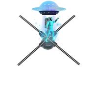 WANTHER 25.6-inch 3D Hologram Fan, LED Display with WiFi & Bluetooth, Customizable Video Wall, Remote Control, High-Brightness LED, 700+ Video Library, Perfect for Trade Shows, Exhibitions & Events