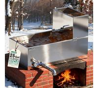 WantJoin Maple Syrup Evaporator Pan 25 GAL - Syrup Evaporator Pan Stainless Steel w/Thermometer, 30 * 16 * 19 Inch, Makes 375 Bottles of 50oz, Upgraded Leak-Proof TIG Welded Seams