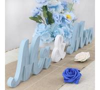 WANTMAZOR Mr and Mrs Signs Wedding Table Decorations, Wooden Freestanding Letters for Photo Props, Rustic Wedding Decoration, Anniversary Wedding Shower Gift (Classical blue + banner)