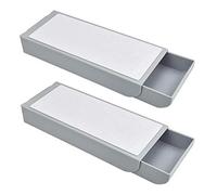WANTOUTH 2 Pcs Drawer Pen Box Under Desk Drawer Organizer Hidden Desktop Organizer Drawer Pencil Tray Self-Adhesive Drawer Storage Plastic Drawer Organ Desk Storage Box for Office Home School Student