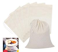 WANTOUTH 6-Piece Muslin Cotton Straining Bags - Reusable 50x40cm Large Fine Mesh Cooking Food Strainer Filter Bags for Fruit, Butter, Wine, Beer, Jam, Milk, and Home Brewing